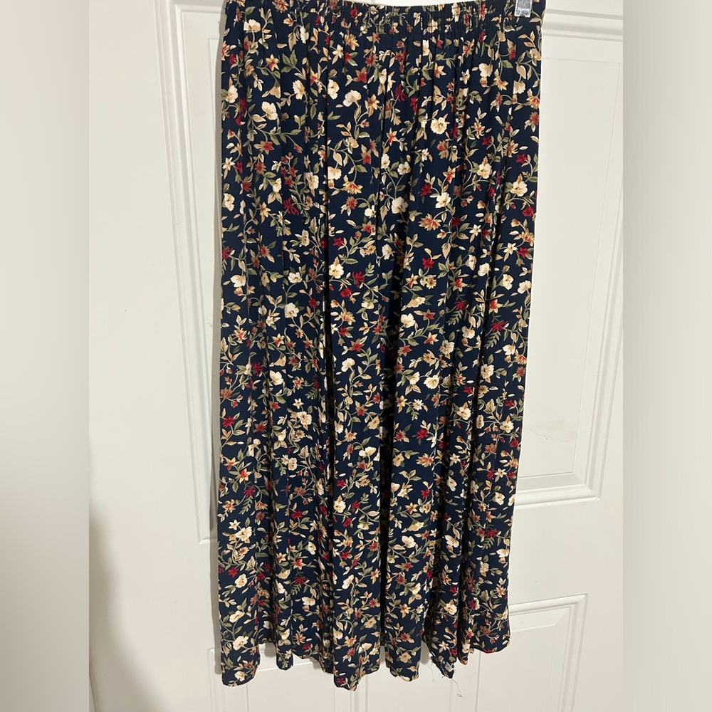 Southern Lady Navy Floral Maxi Skirt